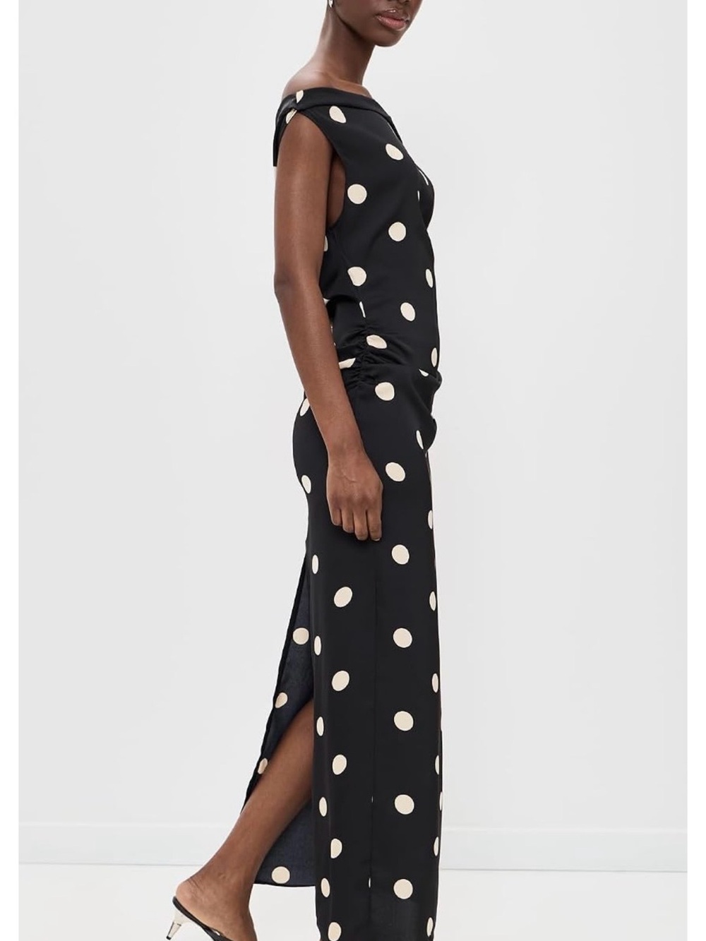 Lioness Black One-Shoulder Polka Dot Maxi Dress - Picture 4 of 5